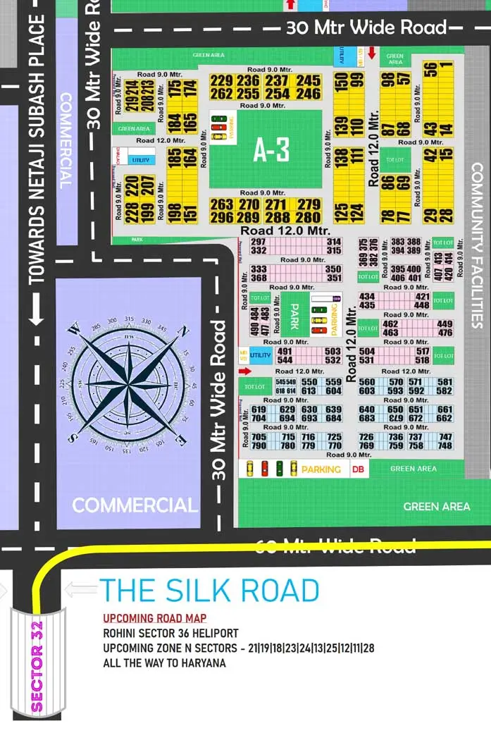 Rohini Sector 36 Pocket A-3 updated layout plan map.