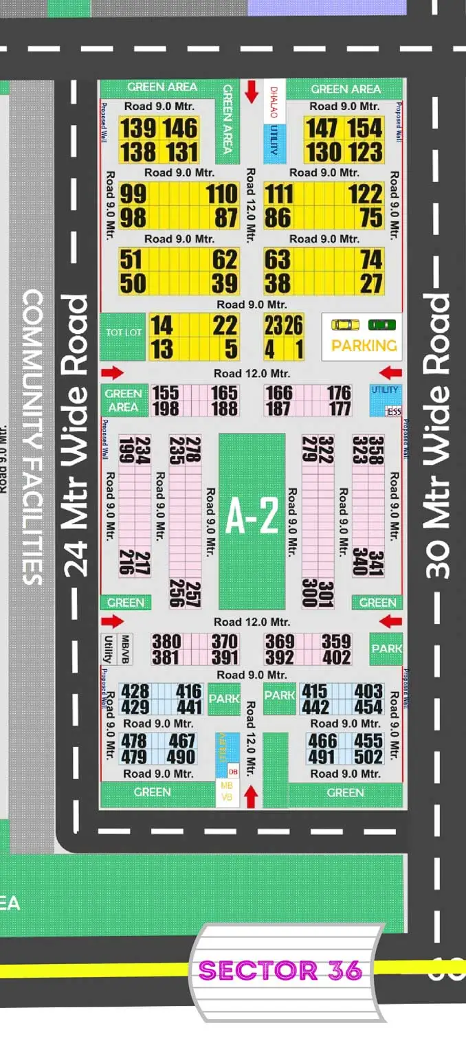 Rohini Sector 36 Pocket A-2 updated layout plan map.