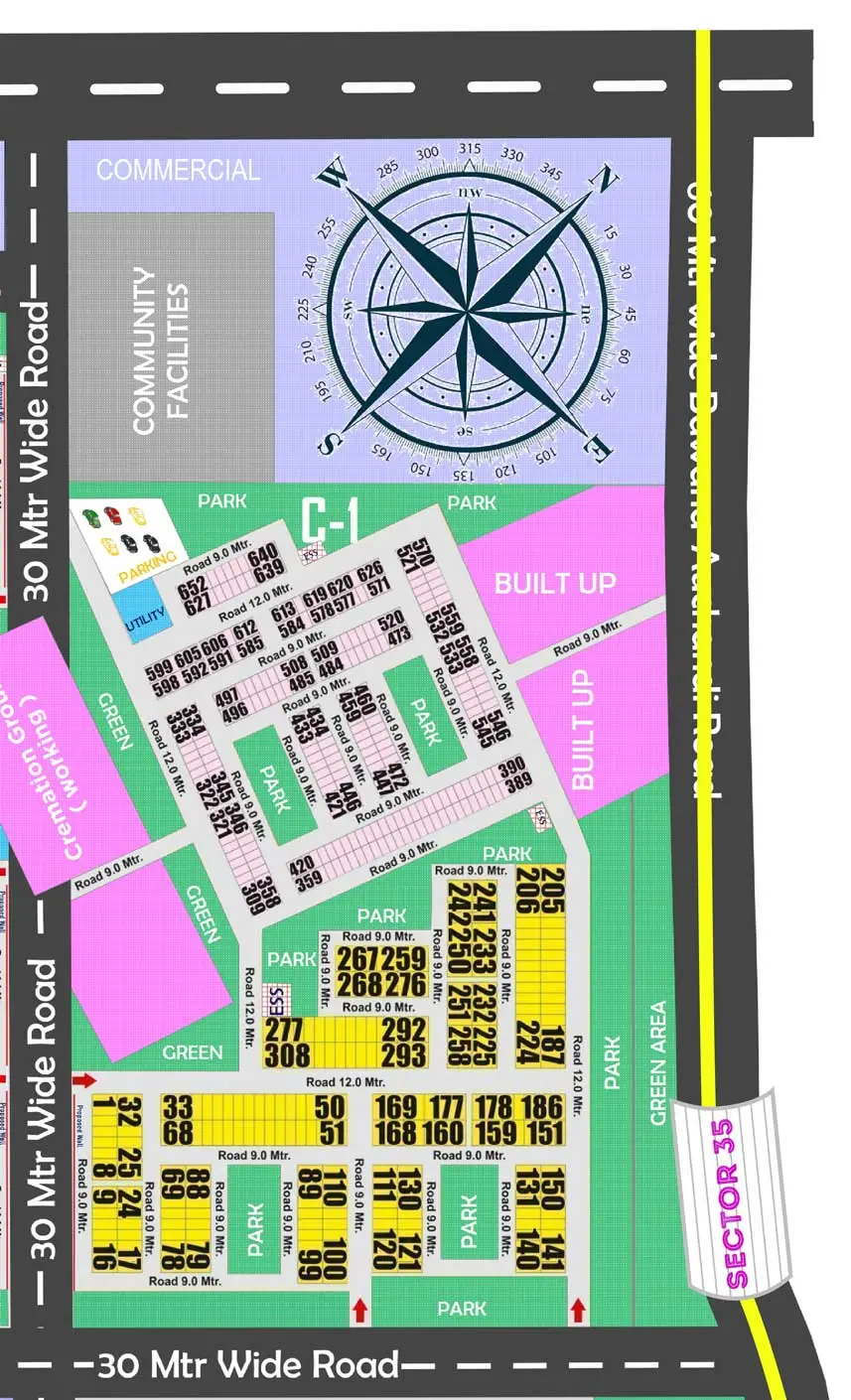 Rohini Sector 36 Pocket C-1 updated layout plan map.