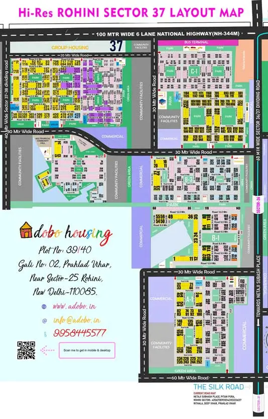 rohini sector 37 high resolution updated layout plan map for download and view